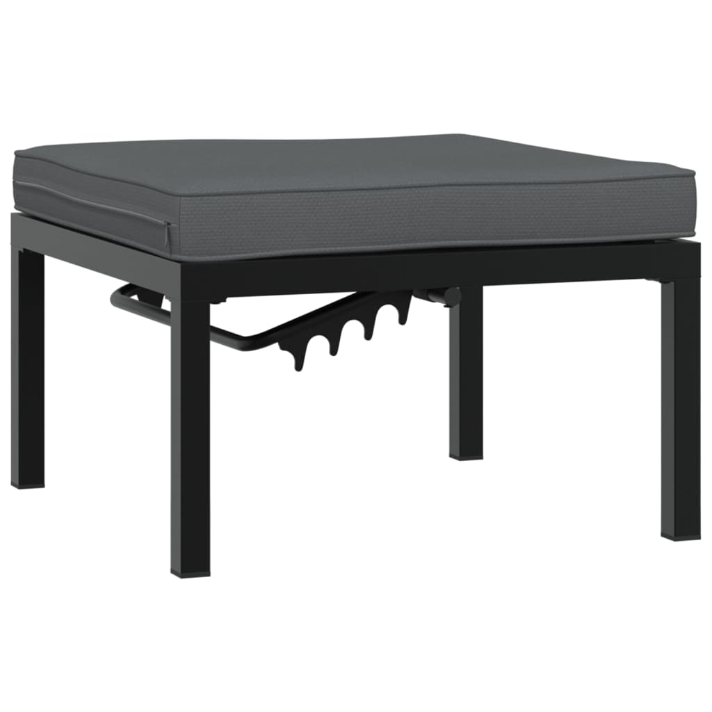 4-delige Loungeset met kussens aluminium zwart