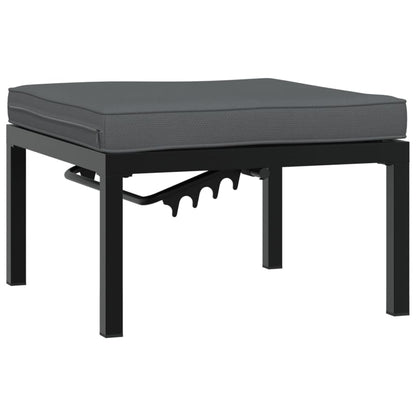 4-delige Loungeset met kussens aluminium zwart