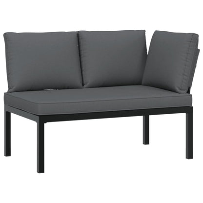 5-delige Loungeset met kussens aluminium zwart