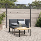 2-piece Lounge Set with cushions aluminum black