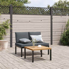 2-piece Lounge Set with cushions aluminum black