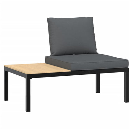 4-delige Loungeset met kussens aluminium zwart