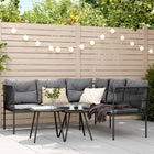 Loungeset staal textileen zwart met kussens