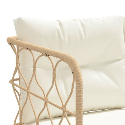 Loungeset met kussens staal en textileen zwart