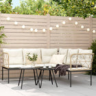 Lounge set with cushions steel and textilene black