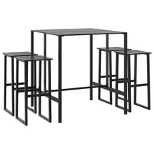 5-Delige Tuinbarset Gepoedercoat Staal Zwart 4 100 x 100 x 110 cm