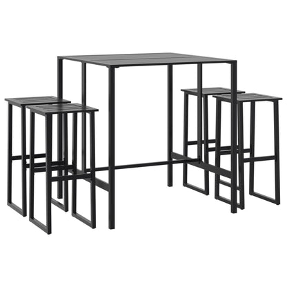 5-Delige Tuinbarset Gepoedercoat Staal Zwart 4 100 x 100 x 110 cm
