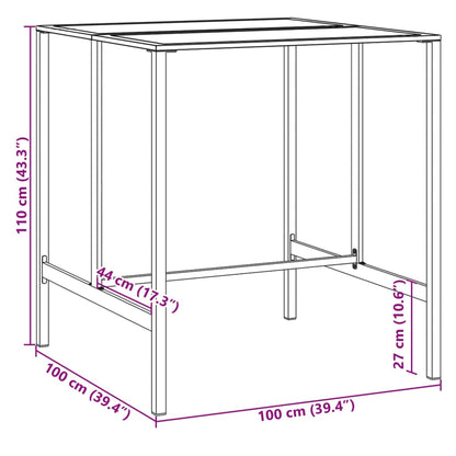 5-Delige Tuinbarset Gepoedercoat Staal Zwart 4 100 x 100 x 110 cm