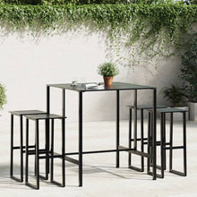 5-Delige Tuinbarset Gepoedercoat Staal Zwart 4 100 x 100 x 110 cm