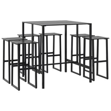 7-Delige Tuinbarset Gepoedercoat Staal Zwart 6 100 x 100 x 110 cm