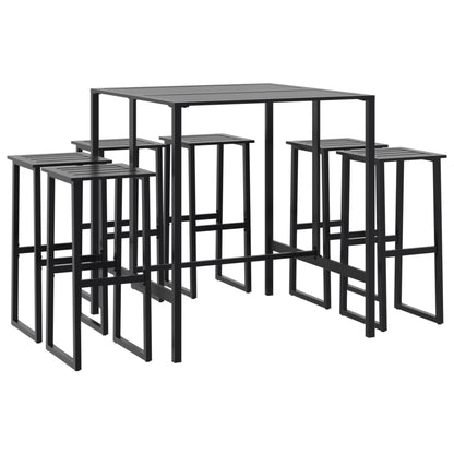 7-Delige Tuinbarset Gepoedercoat Staal Zwart 6 100 x 100 x 110 cm