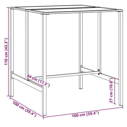 7-Delige Tuinbarset Gepoedercoat Staal Zwart 6 100 x 100 x 110 cm