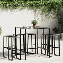 7-Delige Tuinbarset Gepoedercoat Staal Zwart 6 100 x 100 x 110 cm
