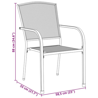 5-Delige Tuinset Stapelbaar Gepoedercoat Staal Antracietkleurig