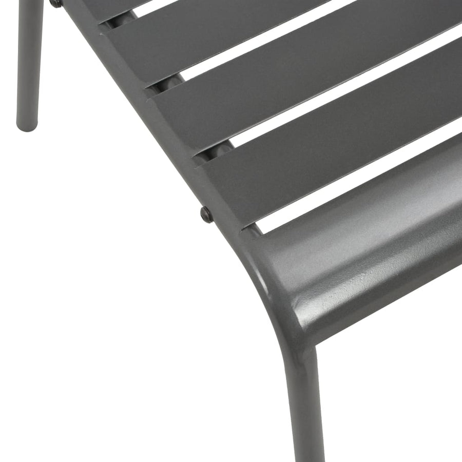 5-Delige Tuinset Stapelbaar Gepoedercoat Staal Antracietkleur 4