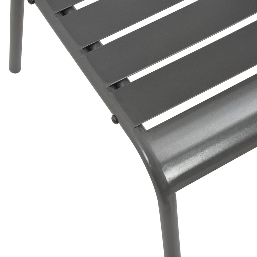 7-Delige Tuinset Stapelbaar Gepoedercoat Staal Antracietkleur 6