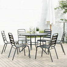 7-Delige Tuinset Stapelbaar Gepoedercoat Staal Antracietkleur 6