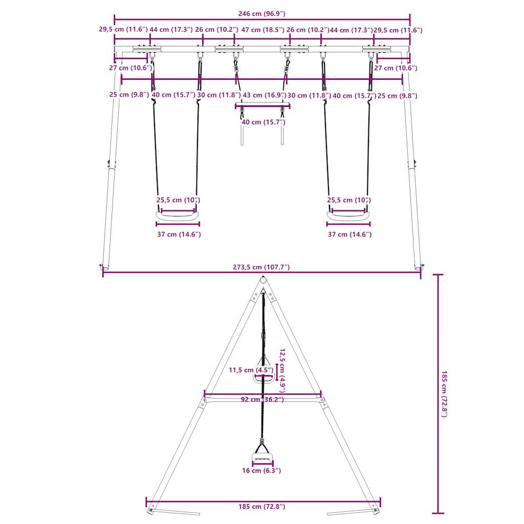 Schommelset Met Schommels En Trapeze 1