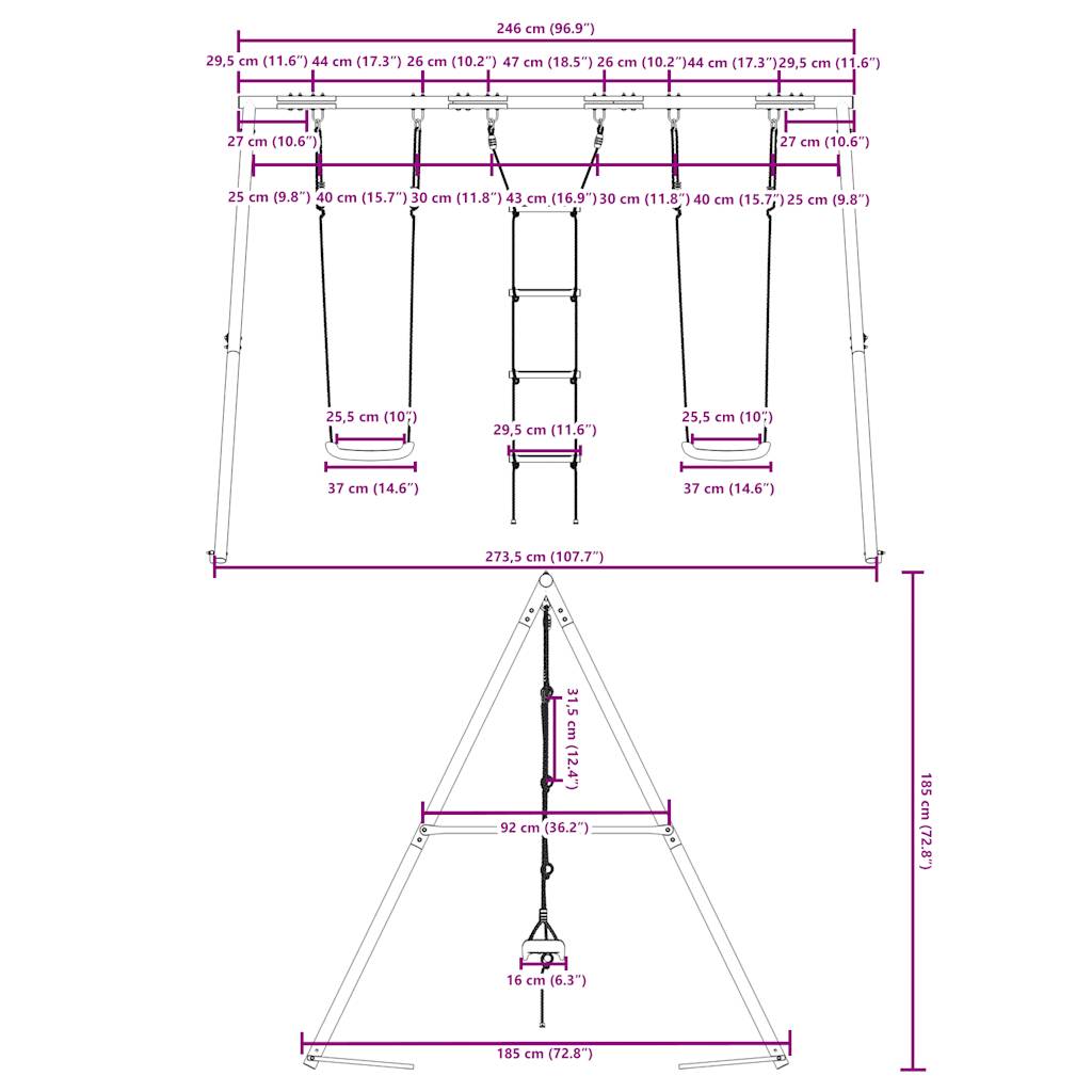 Schommelset Met Schommels En Ladder 1