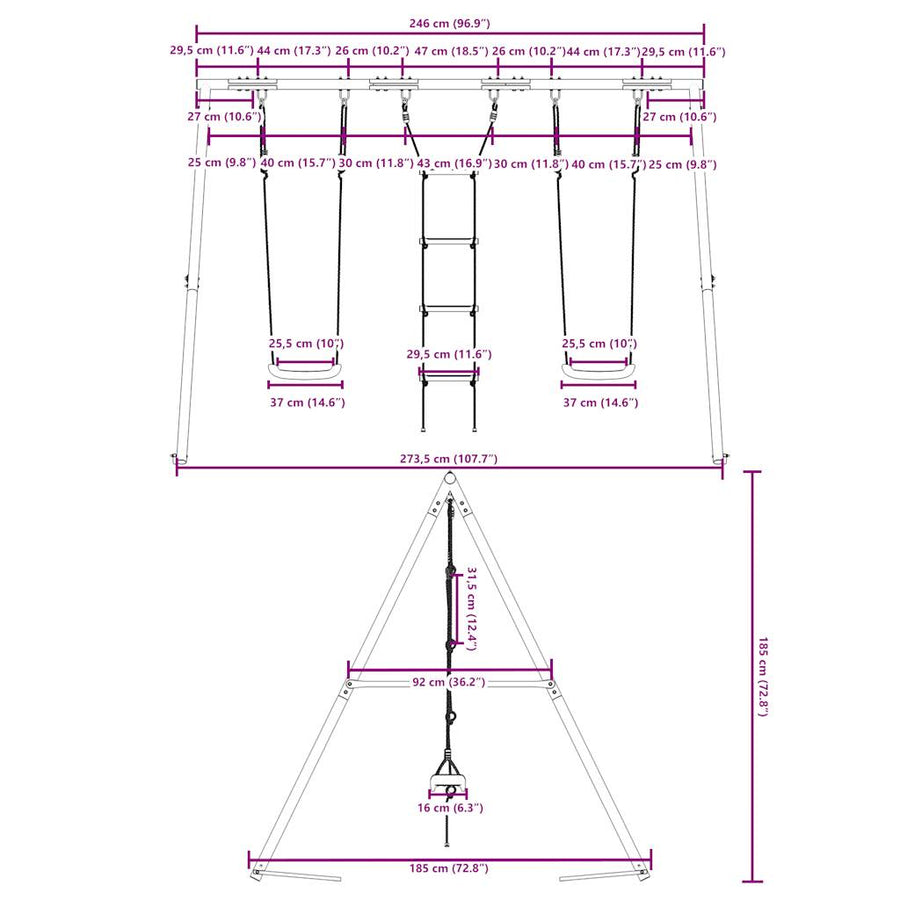 Schommelset Met Schommels En Ladder 1