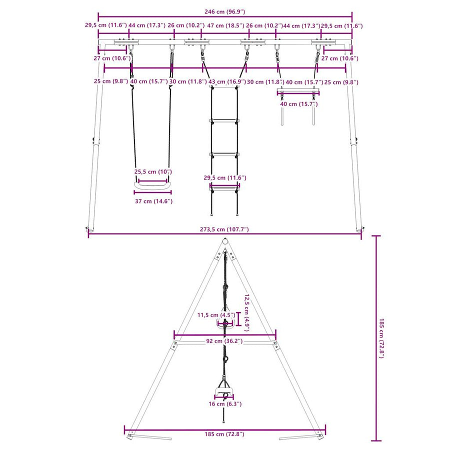 Schommelset Met Schommels, Trapeze En Ladder 1