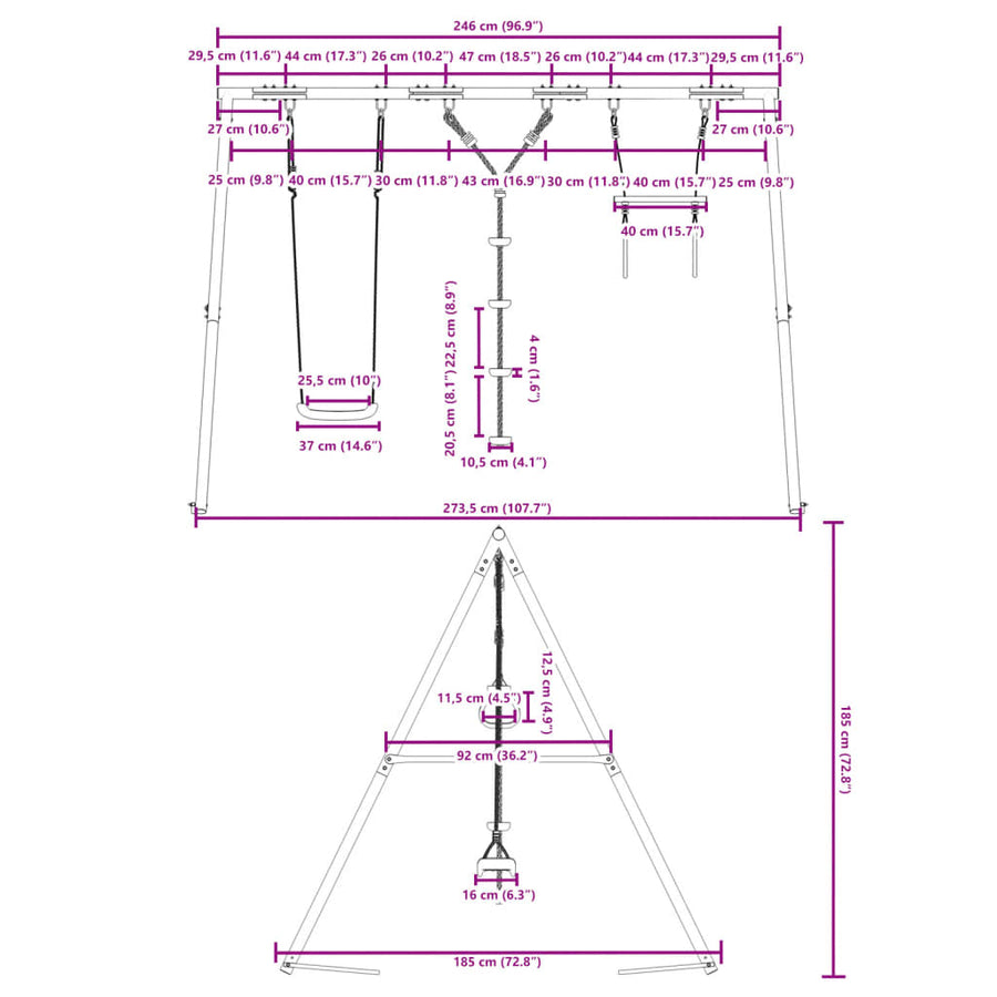 Schommelset Met Schommels, Trapeze En Ladder 1