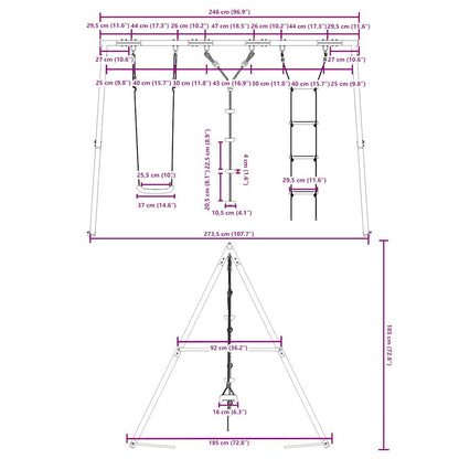 Schommelset Met Schommel, Ladder En Klimtouw Met Schijven 1