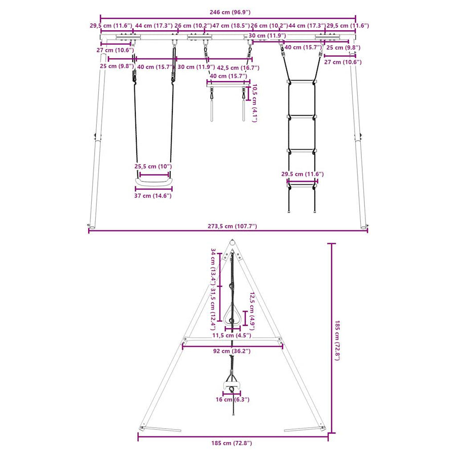 Schommelset Met Schommel, Trapeze En Ladder 1