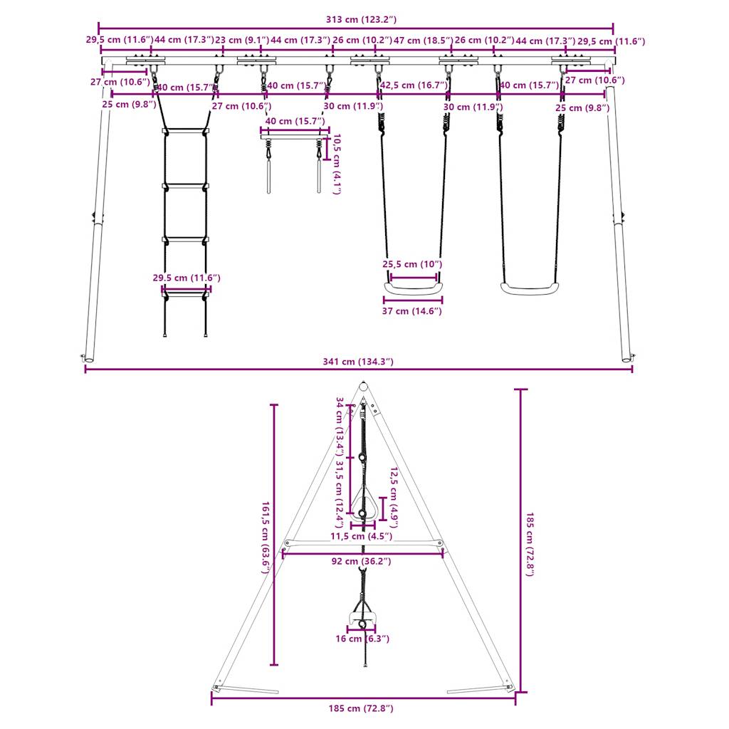 Schommelset Met Schommels, Trapeze En Ladder 1