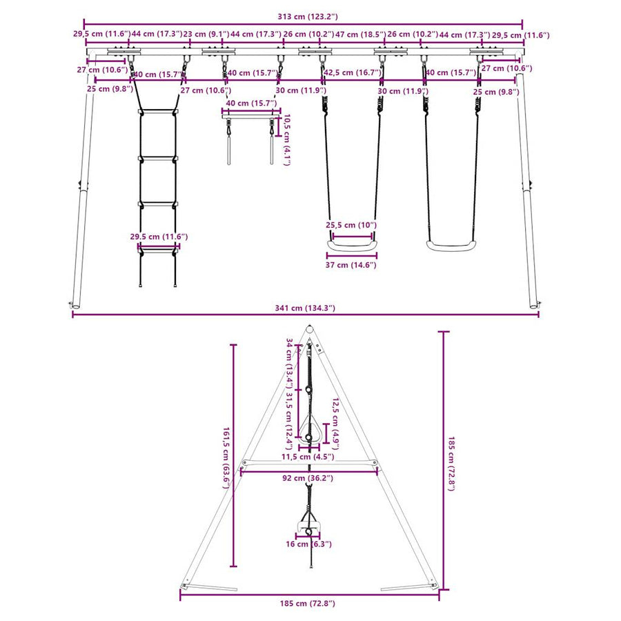 Schommelset Met Schommels, Trapeze En Ladder 1