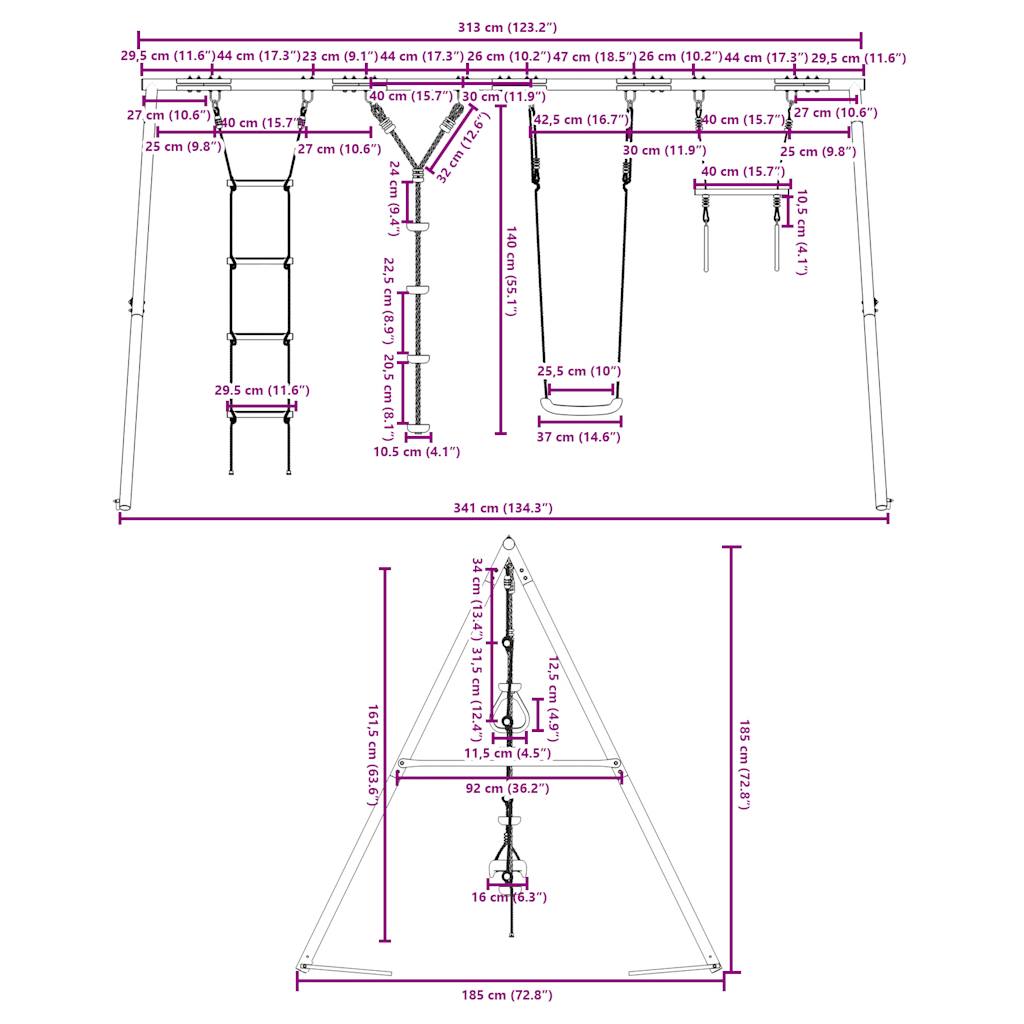 Schommelset Met Schommel, Trapeze, Ladder En Klimtouw 1