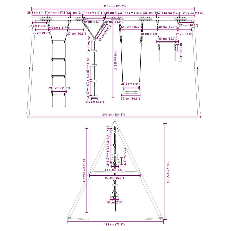 Schommelset Met Schommel, Trapeze, Ladder En Klimtouw 1
