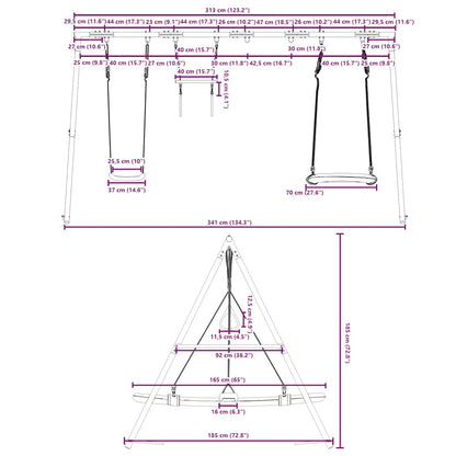 Schommelset Met Schommel, Trapeze En Nestschommel 1