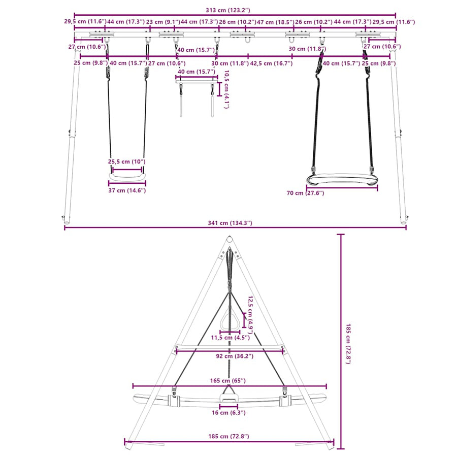 Schommelset Met Schommel, Trapeze En Nestschommel 1