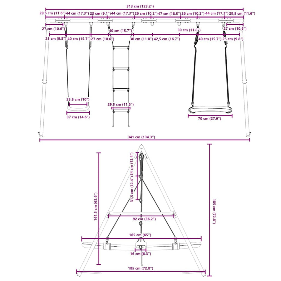 Schommelset Met Schommel, Ladder En Nestschommel 1