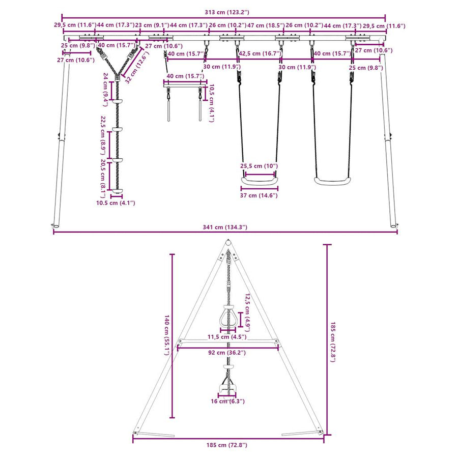 Schommelset Met Schommels, Trapeze En Klimschommel Met Schijven 1