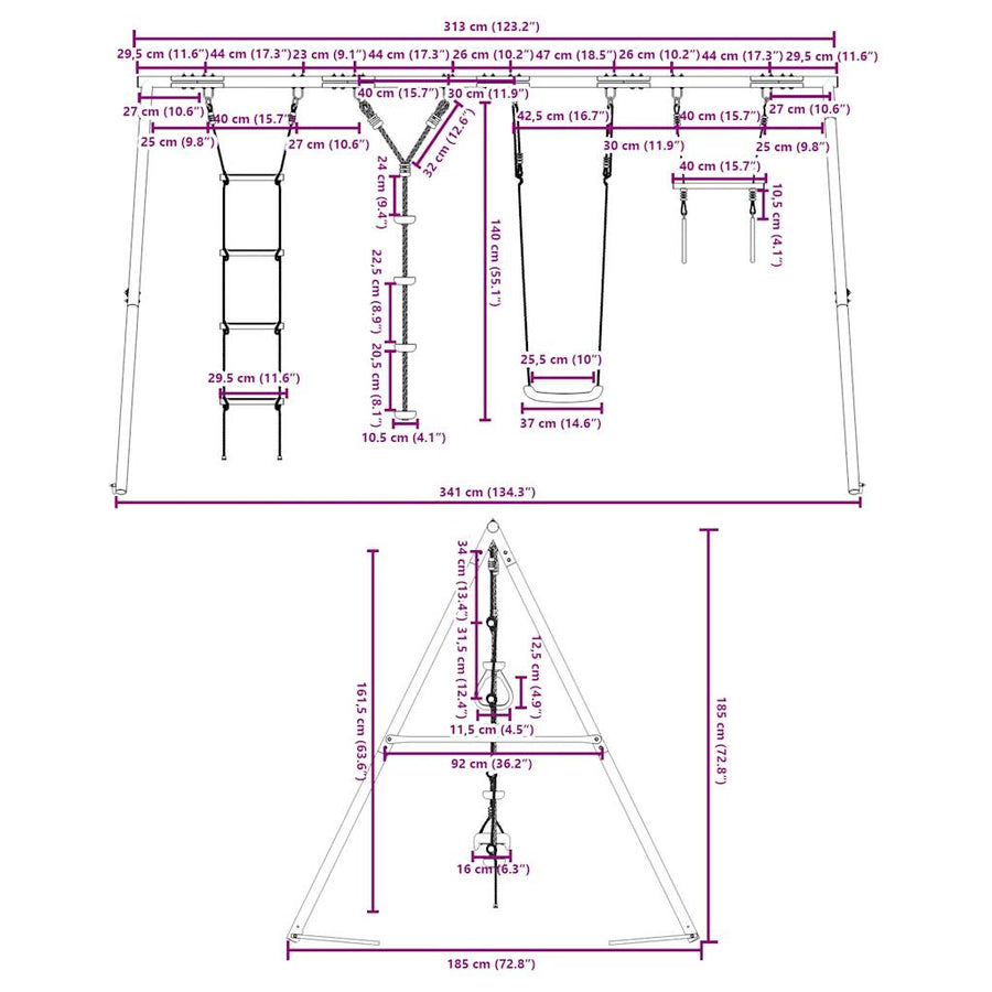 Schommelset Met Schommel, Trapeze, Ladder En Klimtouw 1