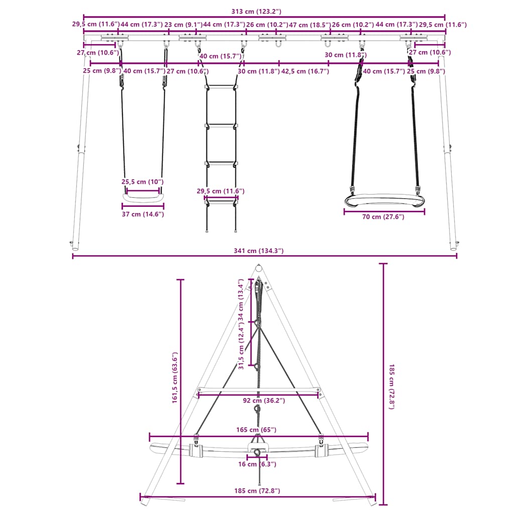 Schommelset Met Schommel, Ladder En Nestschommel 1