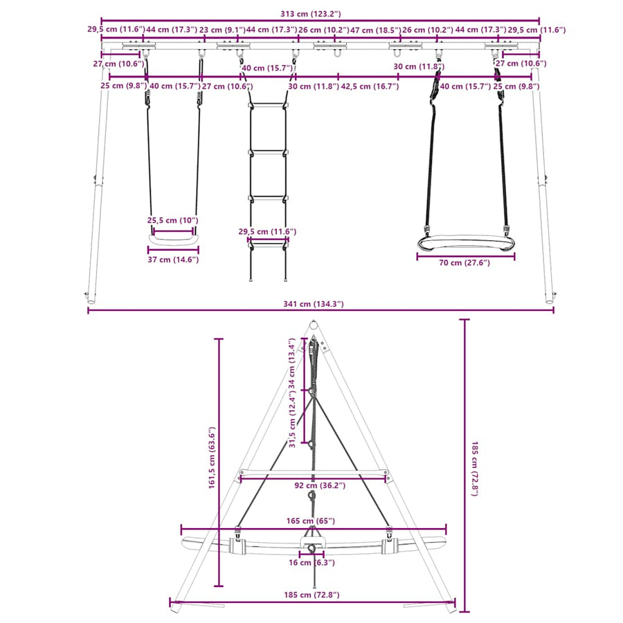 Schommelset Met Schommel, Ladder En Nestschommel 1