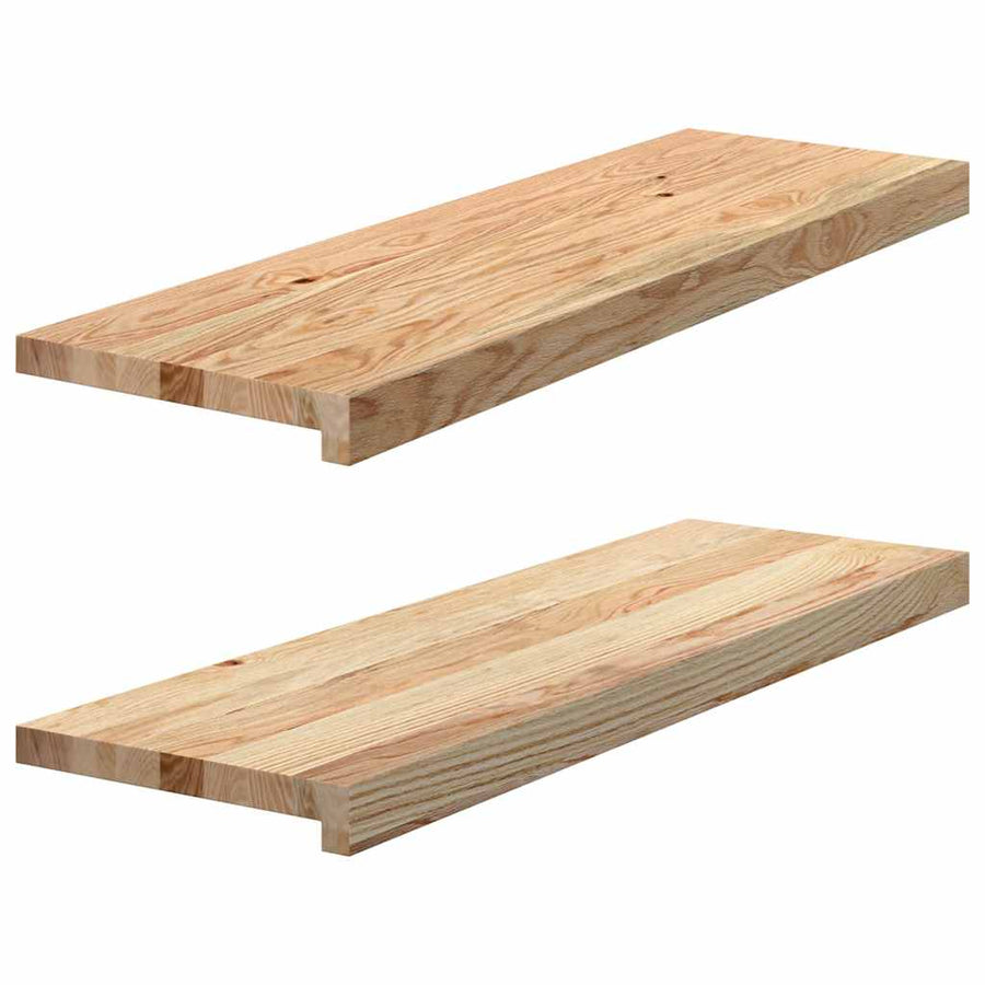 Traptreden 2 st 80x25x2 cm onbehandeld massief eikenhout