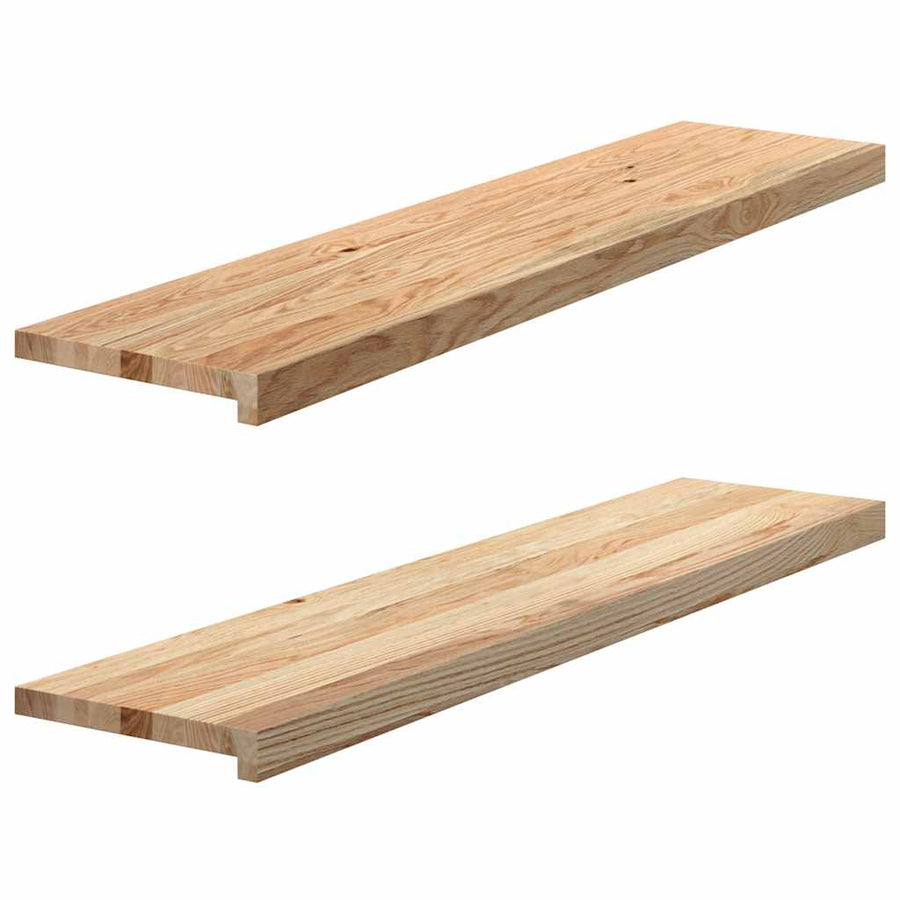 Traptreden Onbehandeld Massief Eikenhout Naturel 2 110 x 25 x 2 cm