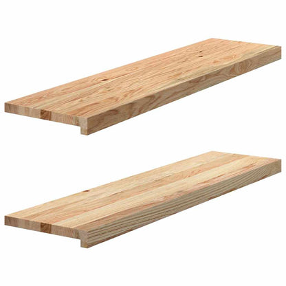 Traptreden 2 st 100x30x2 cm onbehandeld massief eikenhout