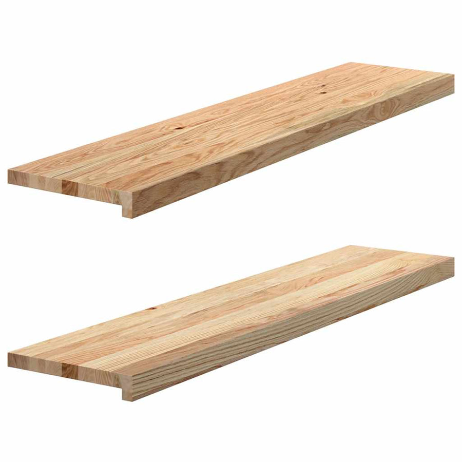 Traptreden 2 st 110x30x2 cm onbehandeld massief eikenhout