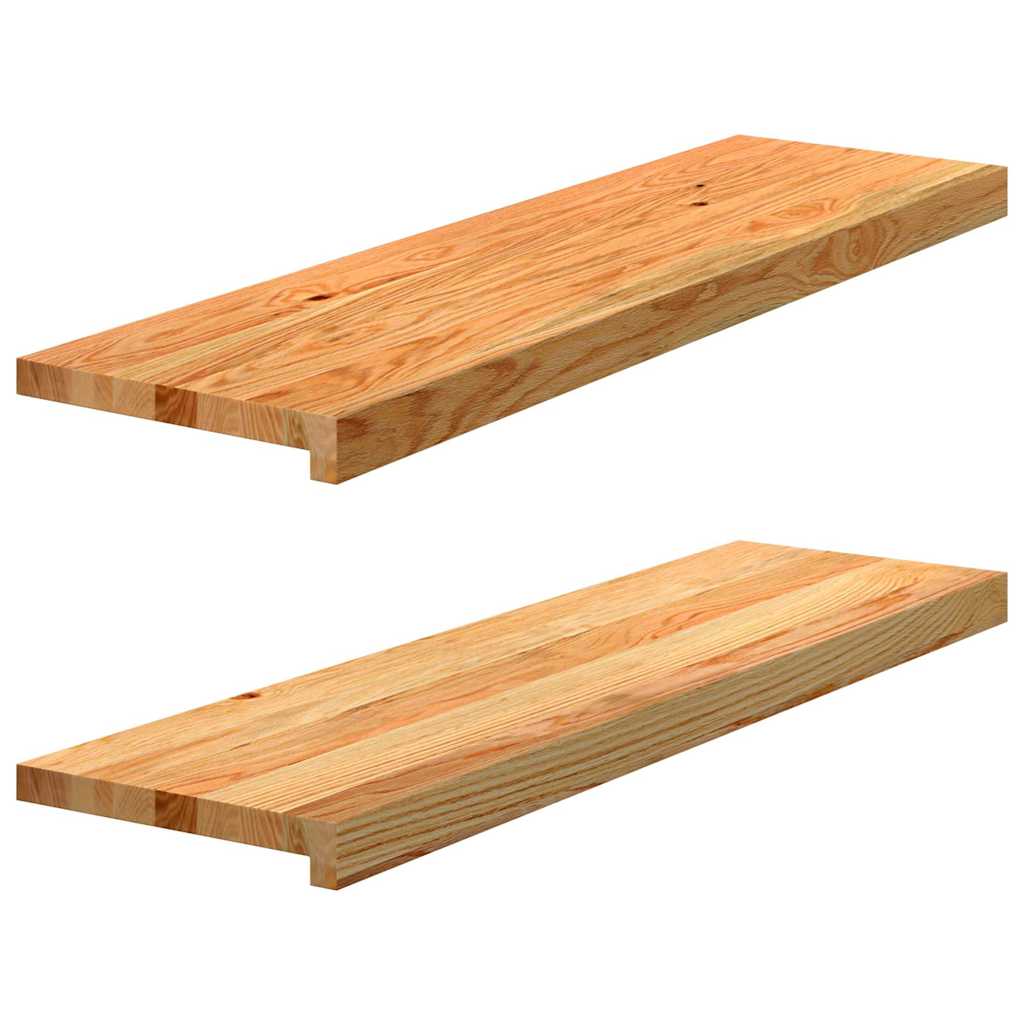 Traptreden Massief Eikenhout Lichtbruin 2 90 x 25 x 2 cm