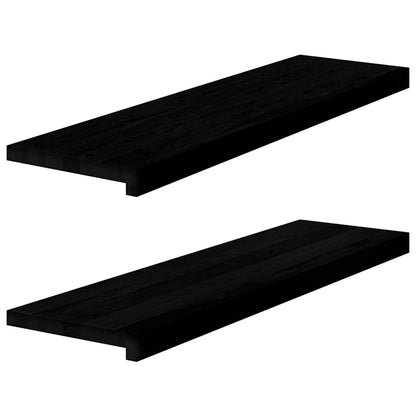 Traptreden 2 st 90x25x2 cm massief eikenhout donkerbruin