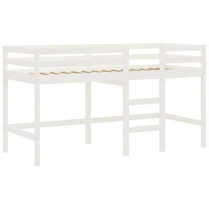 Kinderhoogslaper met gordijnen 90x190 cm grenenhout roze