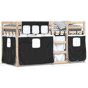 Stapelbed 75x190 cm grenenhout wit zwart