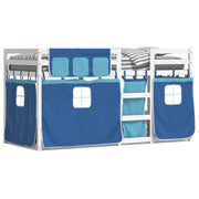 Stapelbed massief grenenhout blauw 75x190 cm