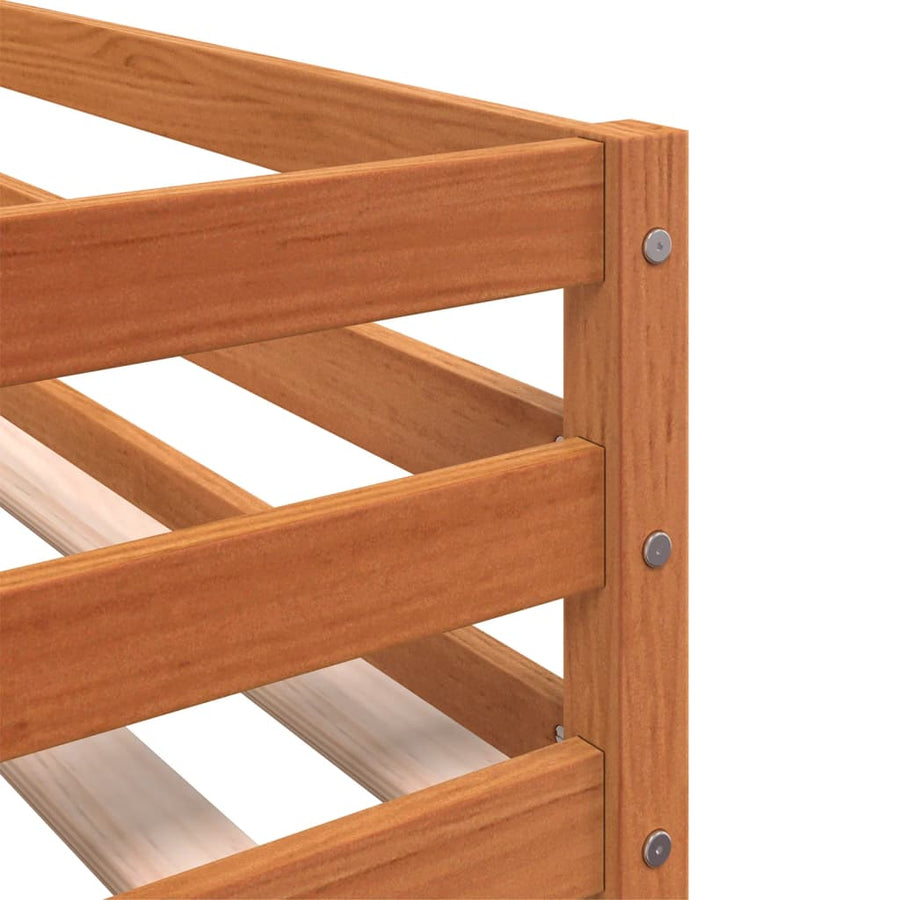 Stapelbed met gordijnen 90x190 cm grenenhout wit en zwart