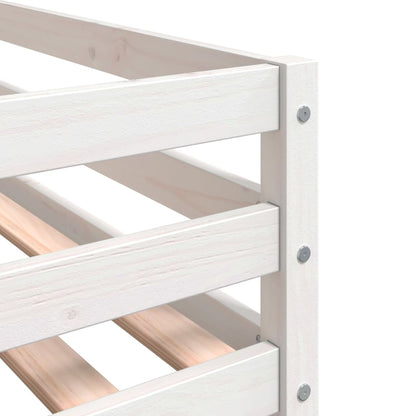 Stapelbed met gordijnen 75x190 cm grenenhout wit en zwart